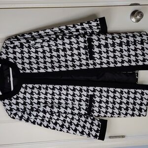 NINE WEST Houndstooth Blazer Black & White Sz S 6